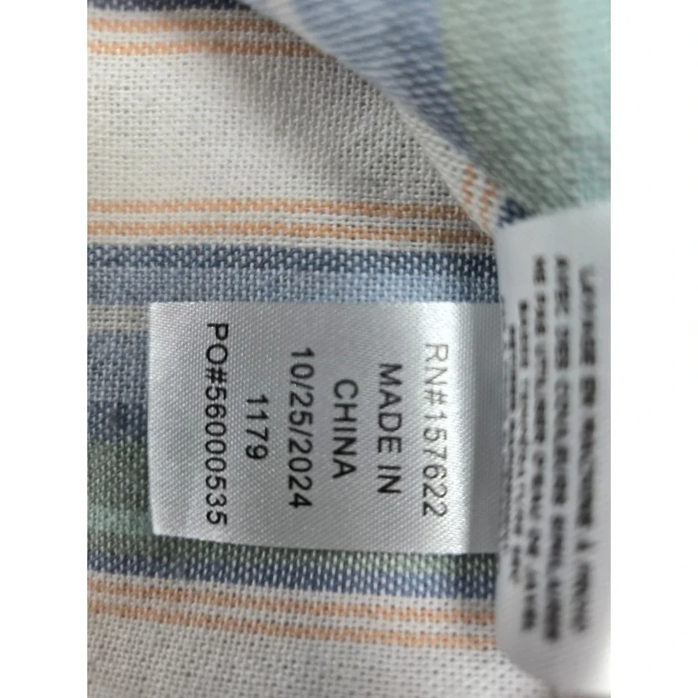 Boys‎ 6 Striped Short Sleeve Linen Blend Button Up Shirt Resortwear Nautical